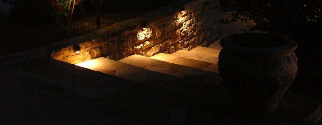 stairs illuminated by lights