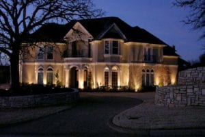 A beautiful display of outdoor lighting