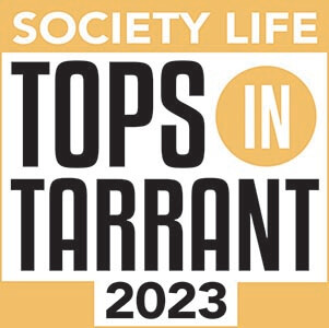 Society Life Tops in Tarrant 2023 badge